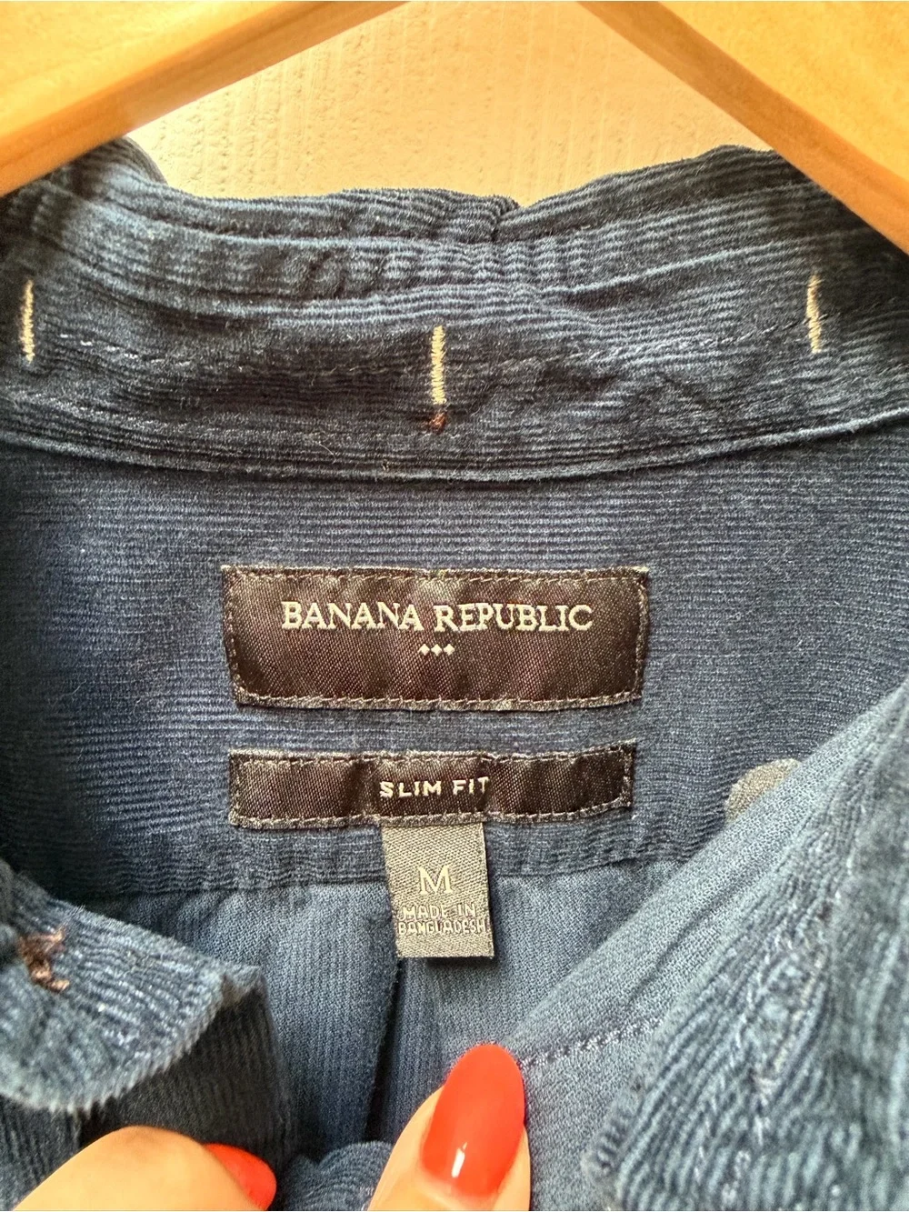 Banana Republic Navy Long-Sleeve Button-Down Shirt